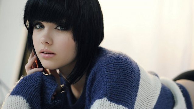 black hair sweater old picture