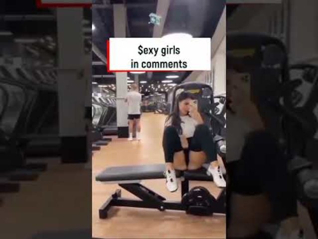 gym, brunette, iphone, spreading legs