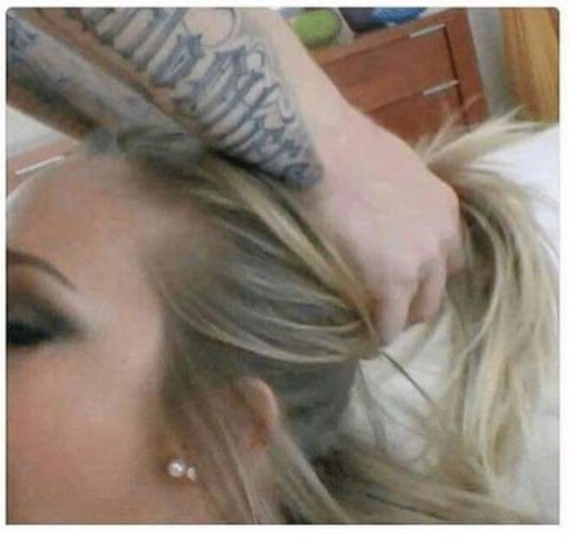 blonde blowjob hair pull