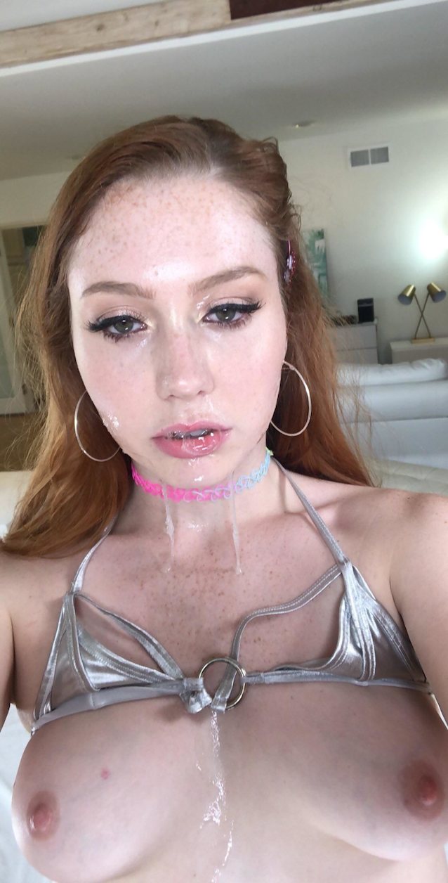 redhead, cum, bikini