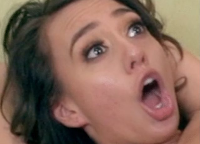 brunette, fucked, close up, face, mouth open