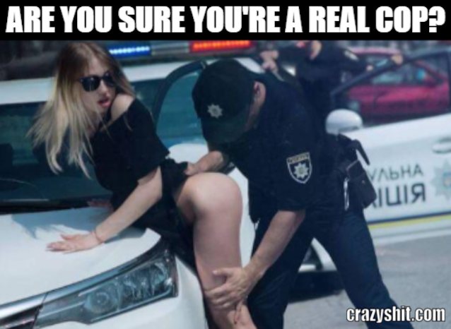 cop blonde public