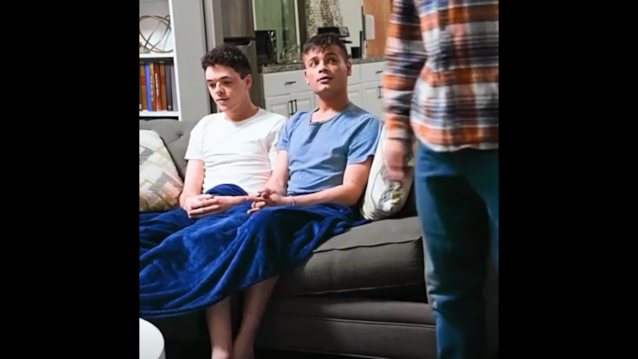 gay, couch, blanket, friends, secret