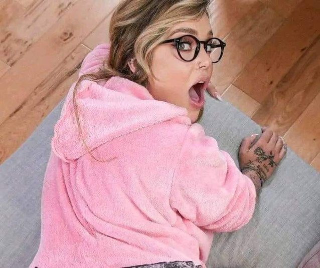 glasses, tattoo, piercing, doggy, clothed