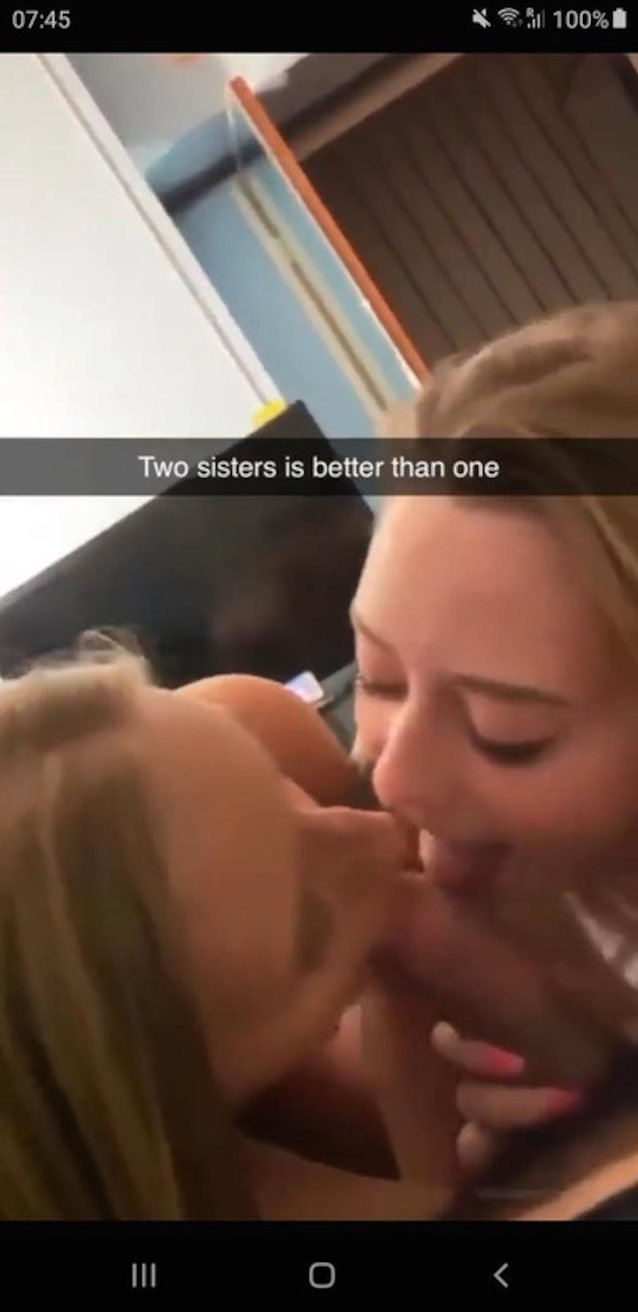 threesome, sisters, blonde girls, blowjob