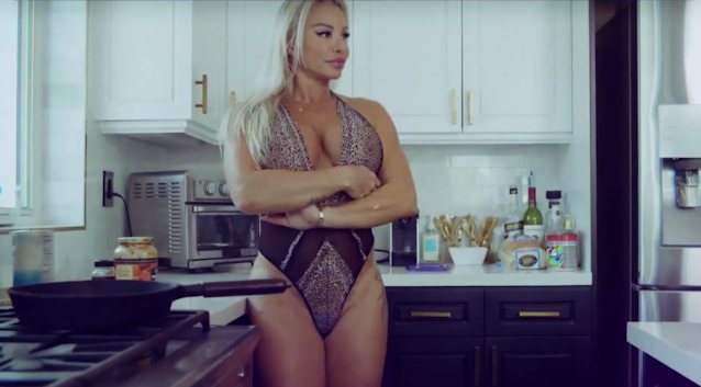 kitchen, blonde, pornhub ad