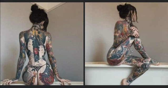 model tattooed hot