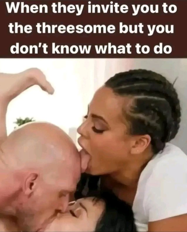 johnny sibs, threesome, blonde, kissing, meme