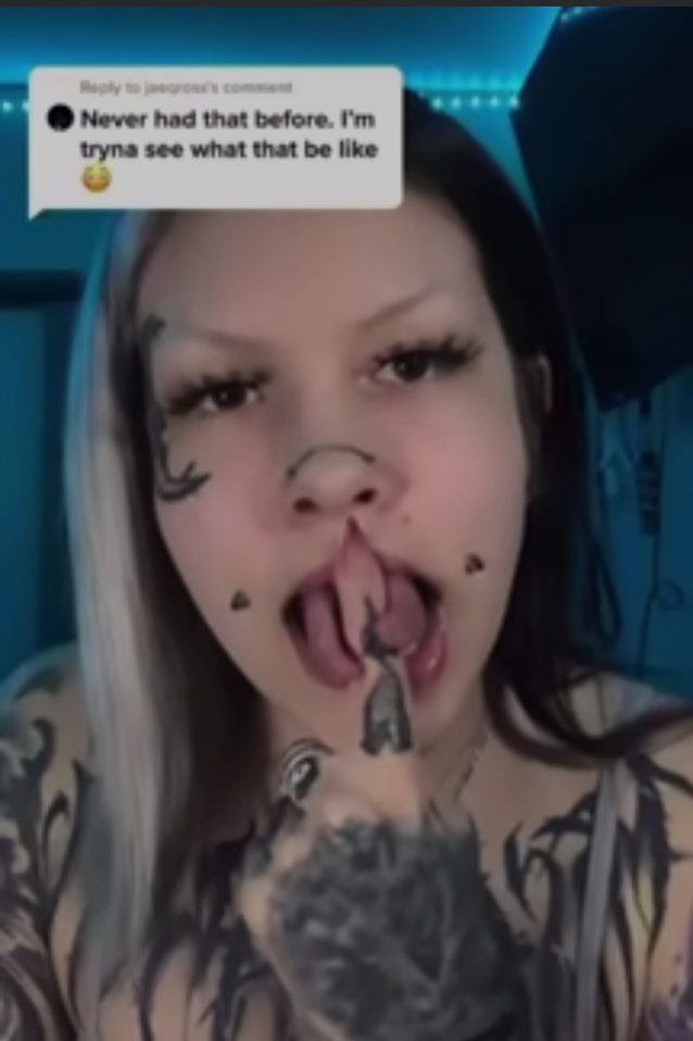 hot, teen, goth, tattoo, split tongue