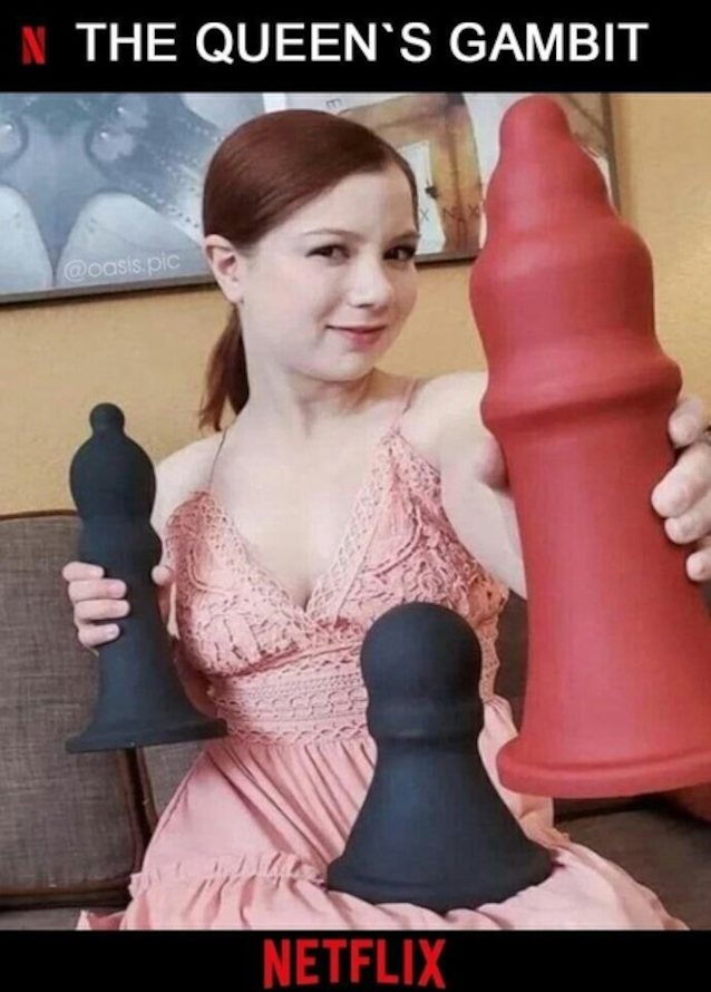 white, redhead, chess, dildo