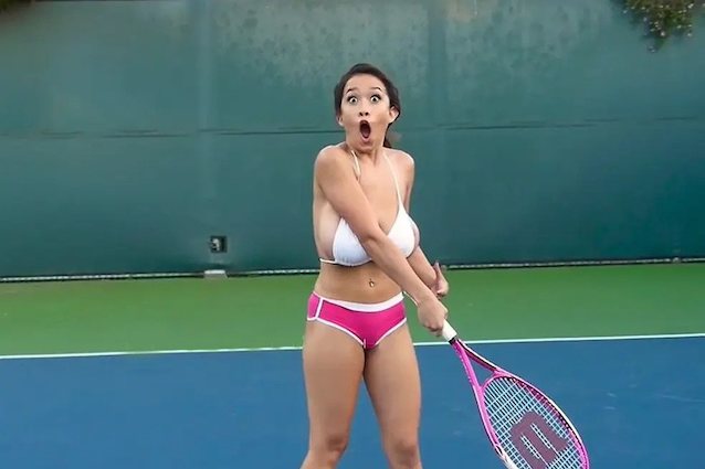 tennis, big tits, sports, busty, brunette