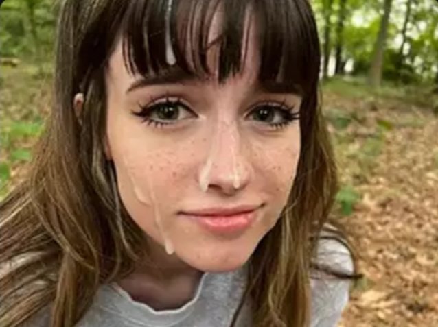 brunette outdoor cum of face