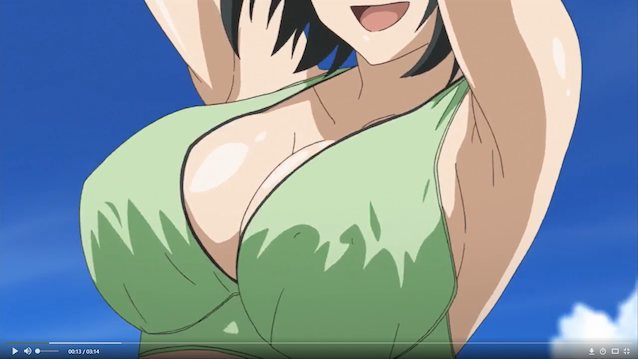 boobs, anime, beach