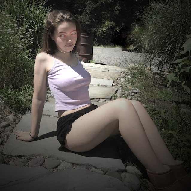 big tits brunette outdoors