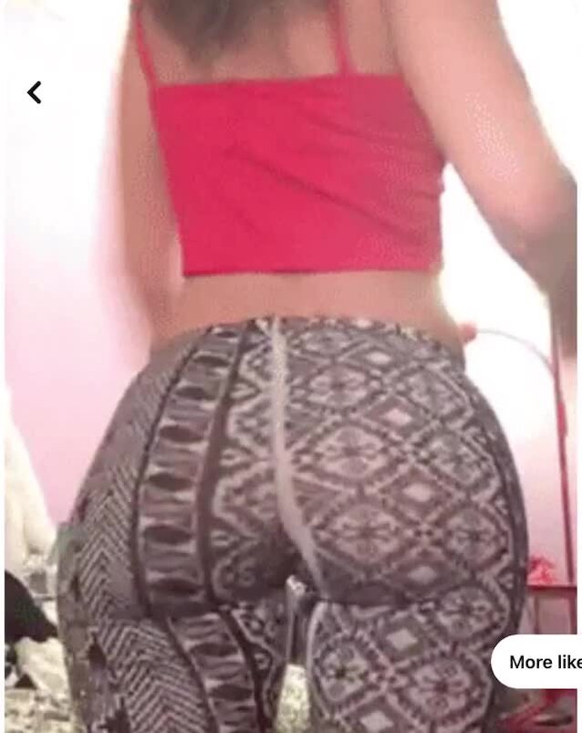 ass, jiggle, yoga pants, red, tank top