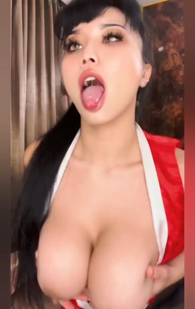 asian, ahegao, tits, tongue, hot