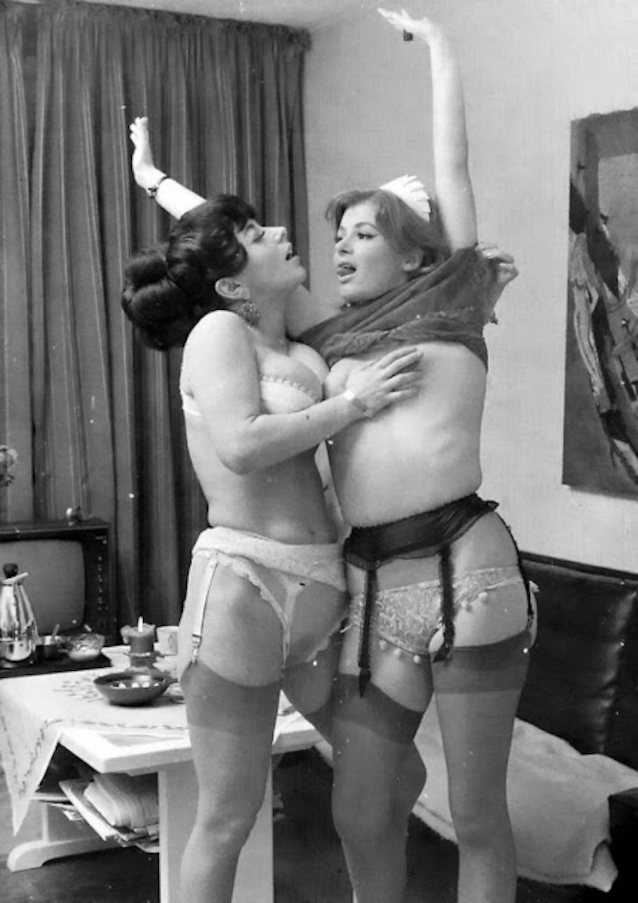 vintage, lesbian, ass, boobs