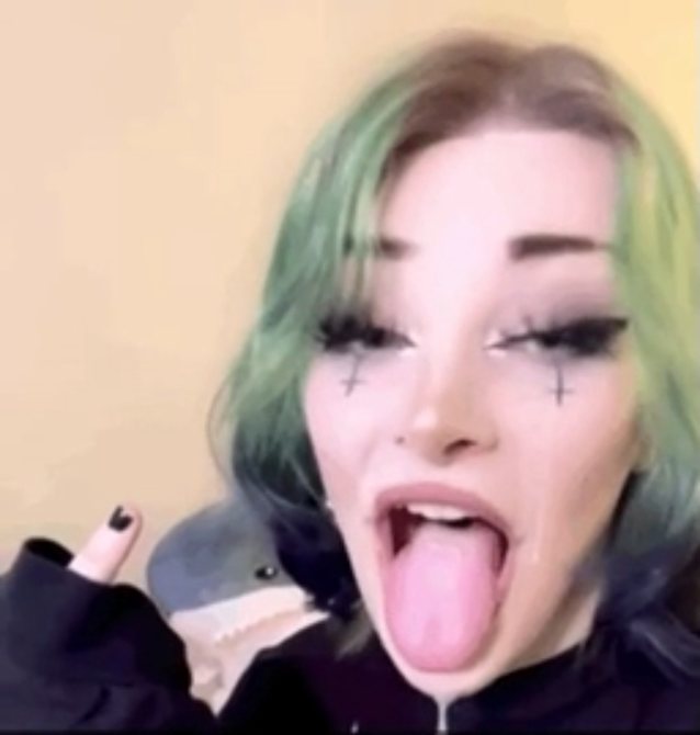 green hair, goth, cum, emo, makeup