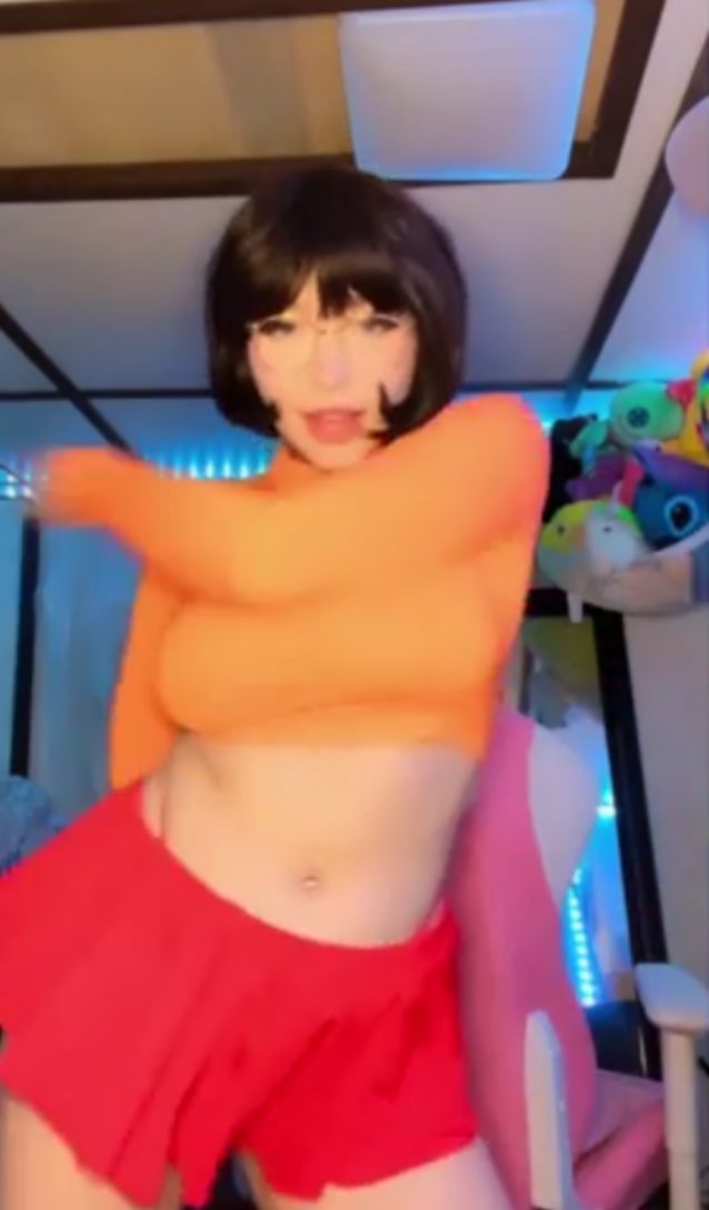 velma, dance, cosplay, pretty, brunette