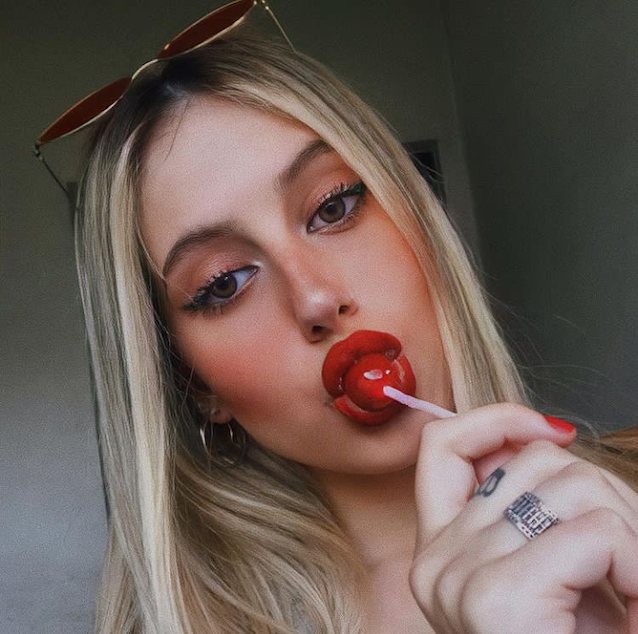 lolipop, blonde, hot, tattoo, suck