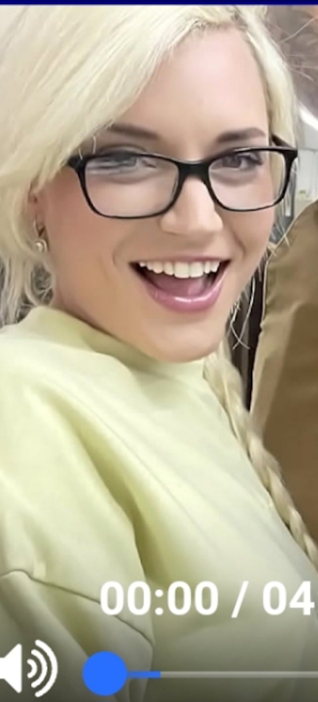 blonde, glasses, white