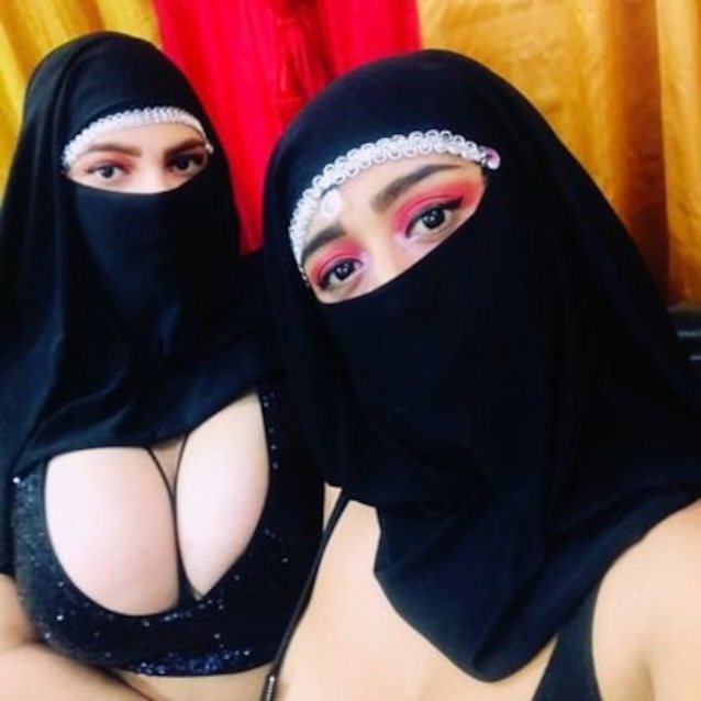 niqab, muslim, big tits