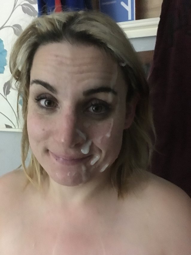 cumslut, facial, blonde, cumshot, cum