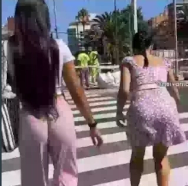 cross road, ass slap, public