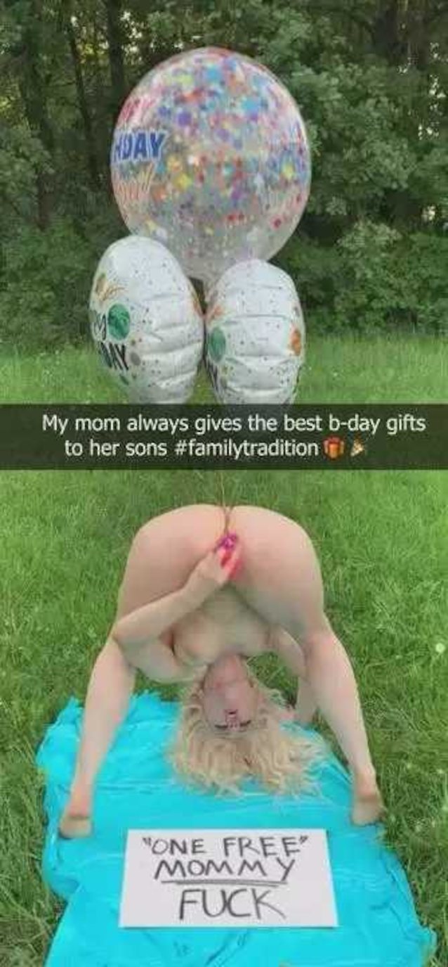 milf, mom, outdoor, bday, blond