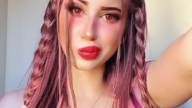 tiktok, pink hair, busty, dancing, xhamster