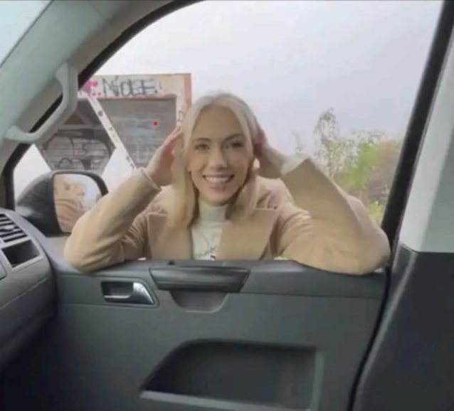 blonde, side road, car