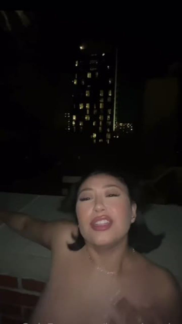 asian, big boobs, roof, tits, teasing