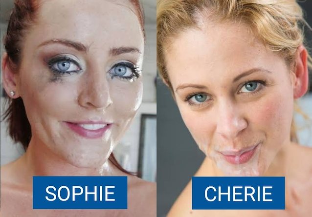 blue eyes, sophie dee, cherie deville, facial, redhead