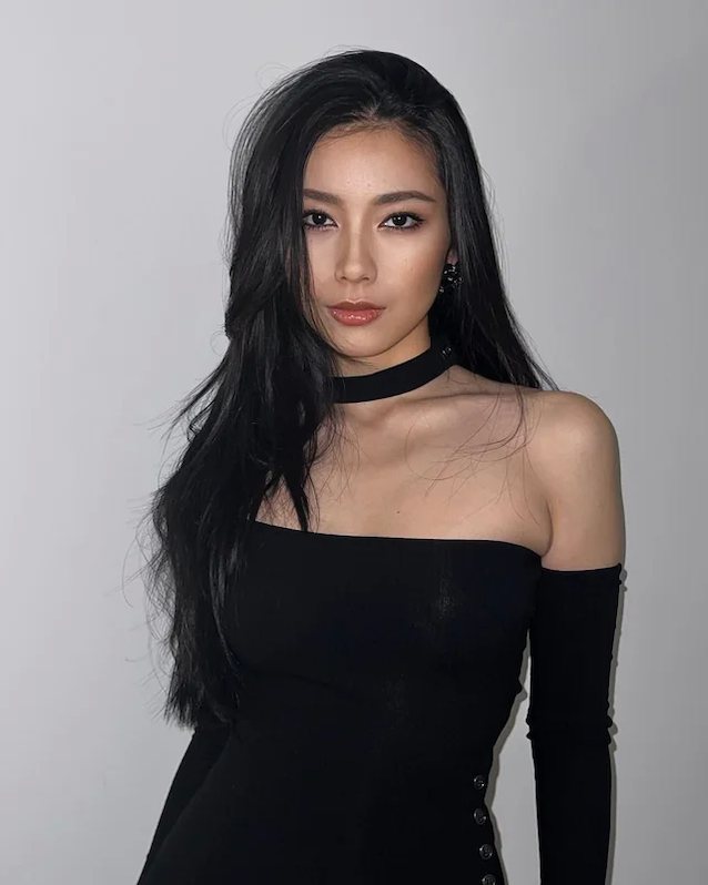 asian, black dress, instagram