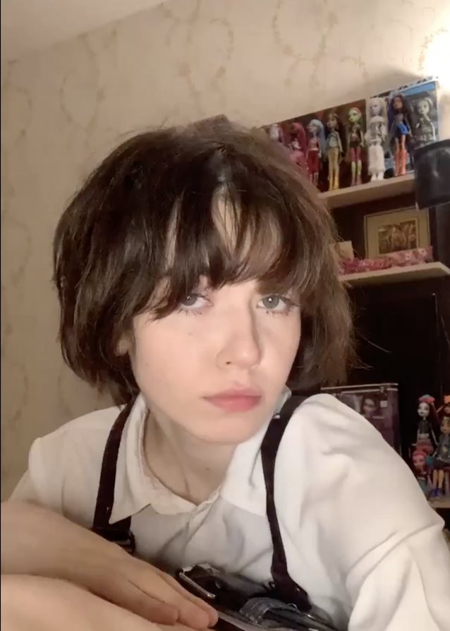 short hair white shirt blowjob