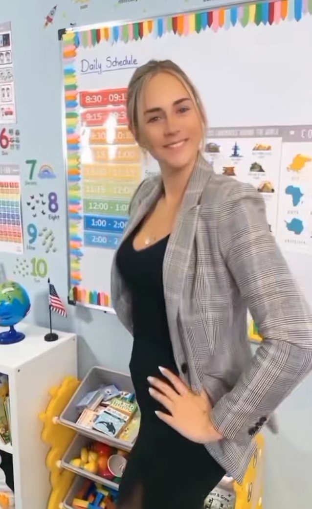 teacher blonde highheel