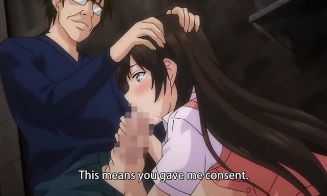 hentai, blow job, black hair, teen, hentai porn