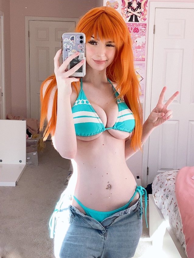 perfect tits, big tits, perfect face, perfect body, orange hair