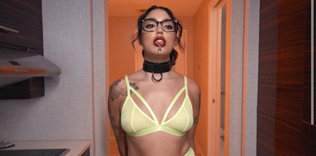 brazzers, choker, pornad, glasses, piercing