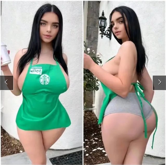 big tits, big ass, starbucks, cosplay