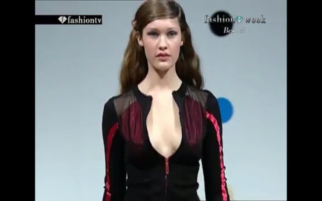 brunette, big tits, runway, model