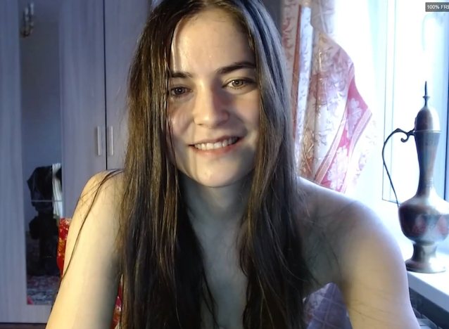 camgirl brunette long hair