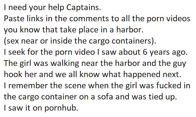 cargo containers harbor sex