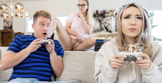 blonde, gamer girl, sneaky sex, realitykings