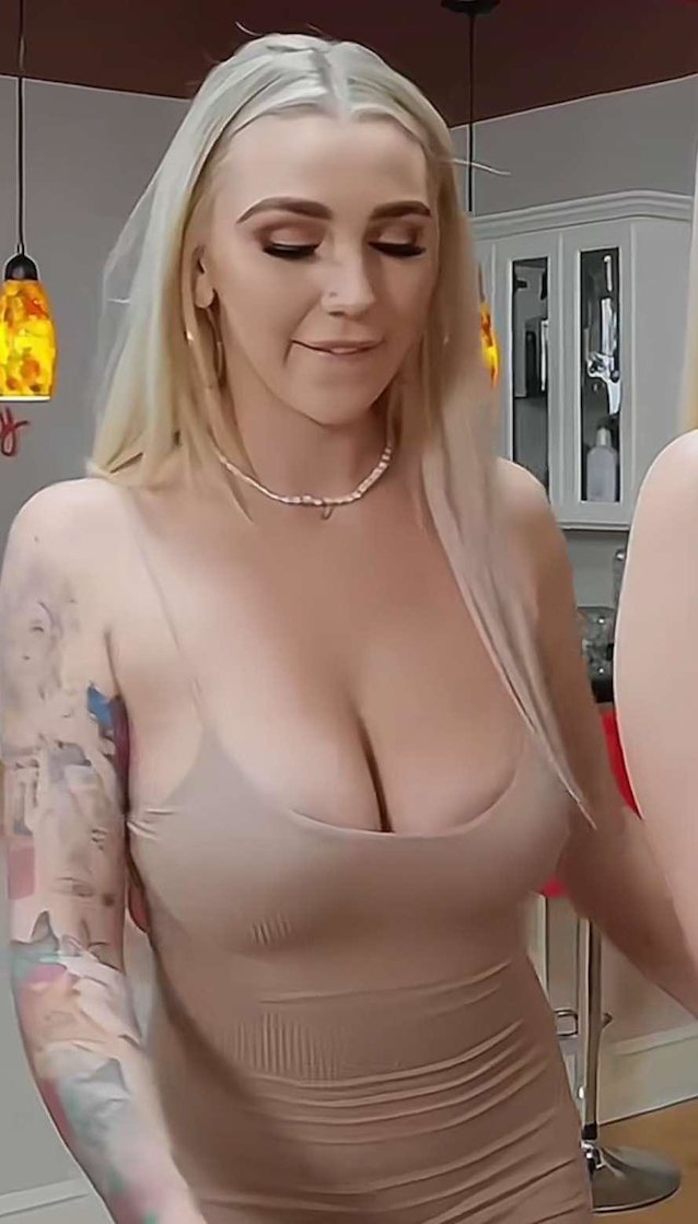 pornstar blonde dress