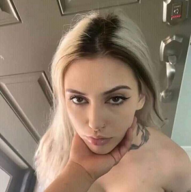 blonde, tattoo, blowjob