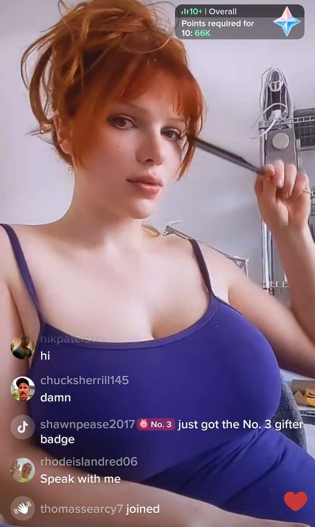 camgirl, readhead, big tits, tiktok, american