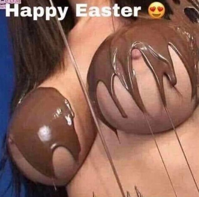 big tits, hard nipple, brown hair, long hair, chocolate