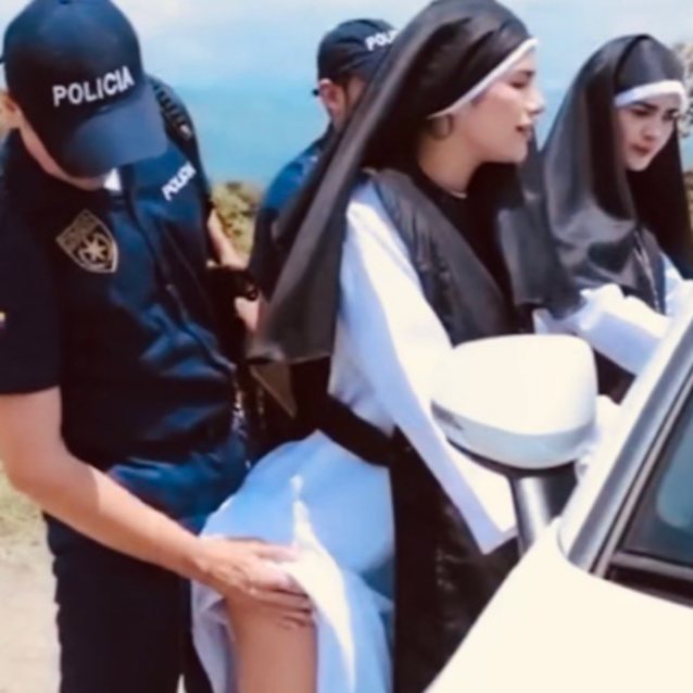 nun, police, public