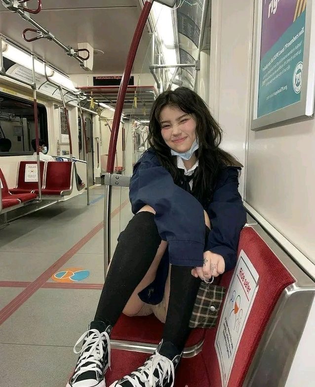 asian, train, public, nude